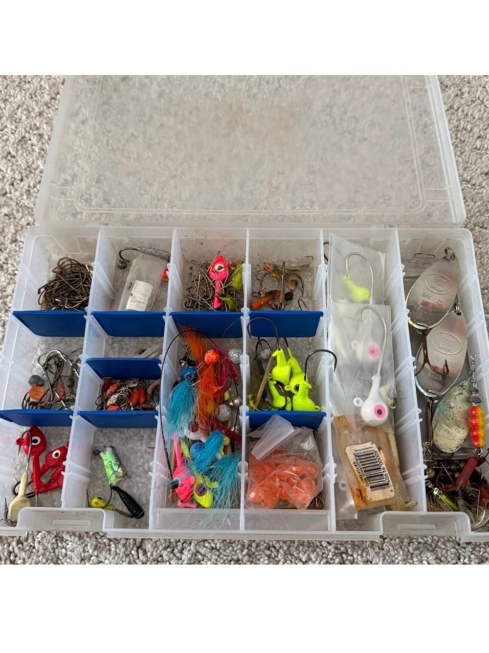 Vintage Fishing Lures Lot Freshwater Spoons Plugs Spinners Metal Plastic w/Case